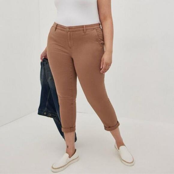 Torrid Crop Skinny Chino Stretch Twill Mid Rise Pants Womens Plus Size 18 - Picture 1 of 6